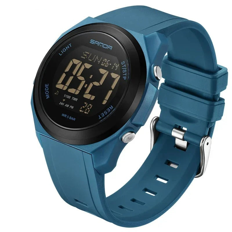 Montre Digitale Unisexe – Sport, LED & Multifonction