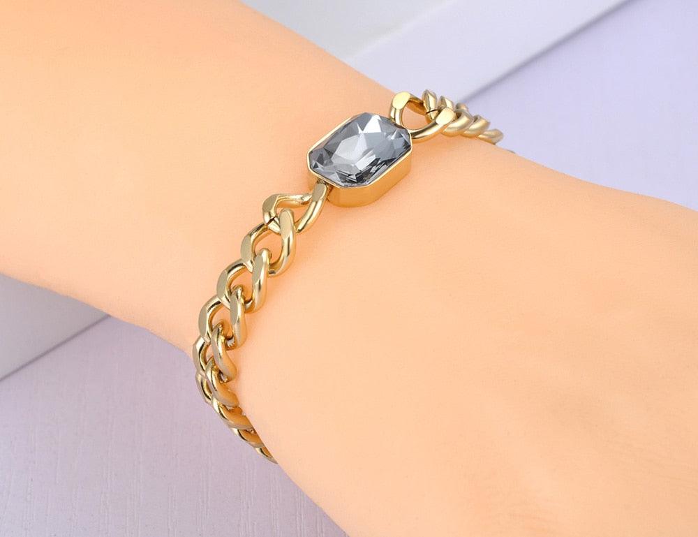 Bracelet et collier assortis en acier inoxydable