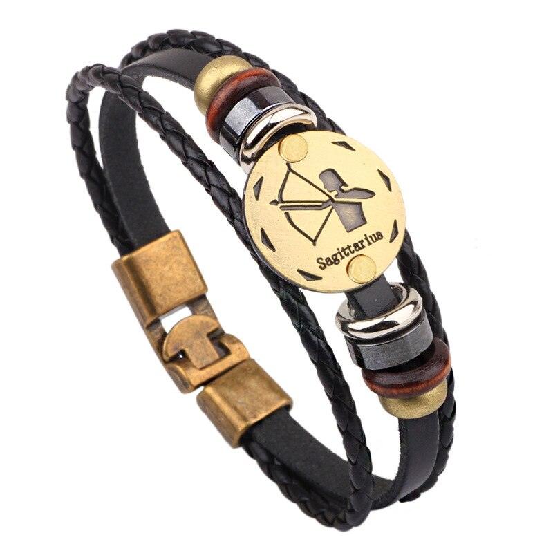 Bracelet zodiaque en cuir sagittaire