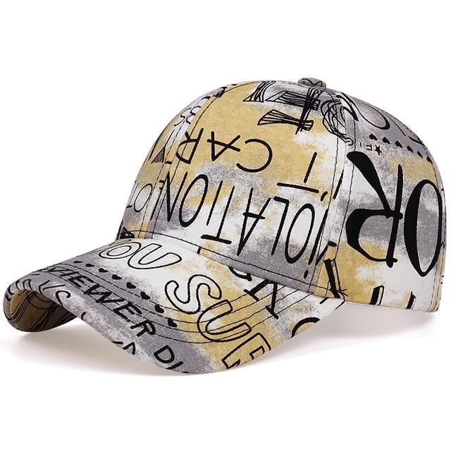 Casquette Graffiti mixte homme , femme jaune