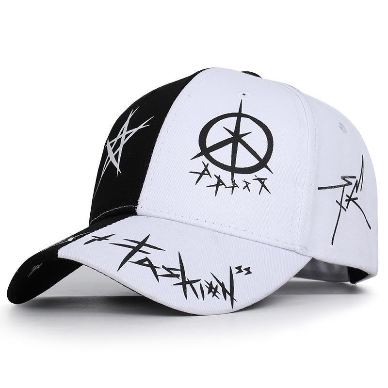 Casquette Graffiti "Pentagram" mixte noire  & blanche