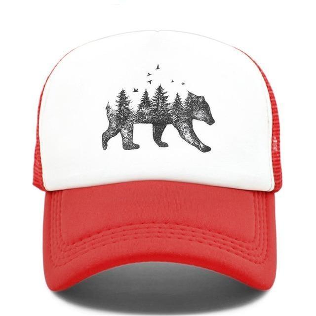 Casquette ours de la forêt rouge