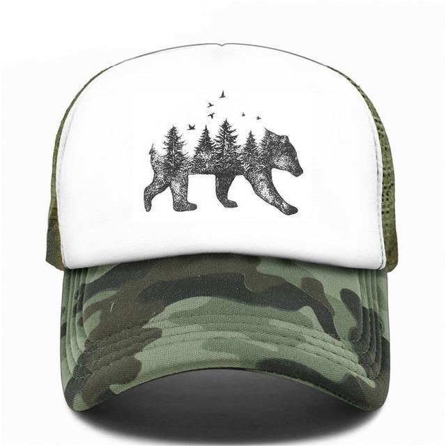 Casquette ours de la forêt camouflage