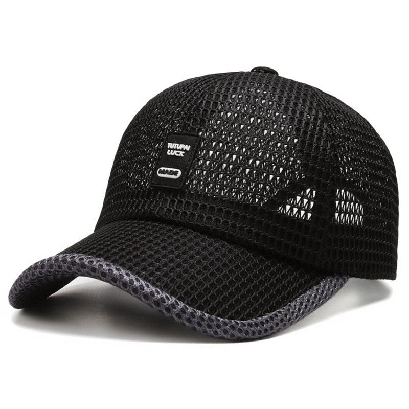 Casquette respirante en maille d'été noire