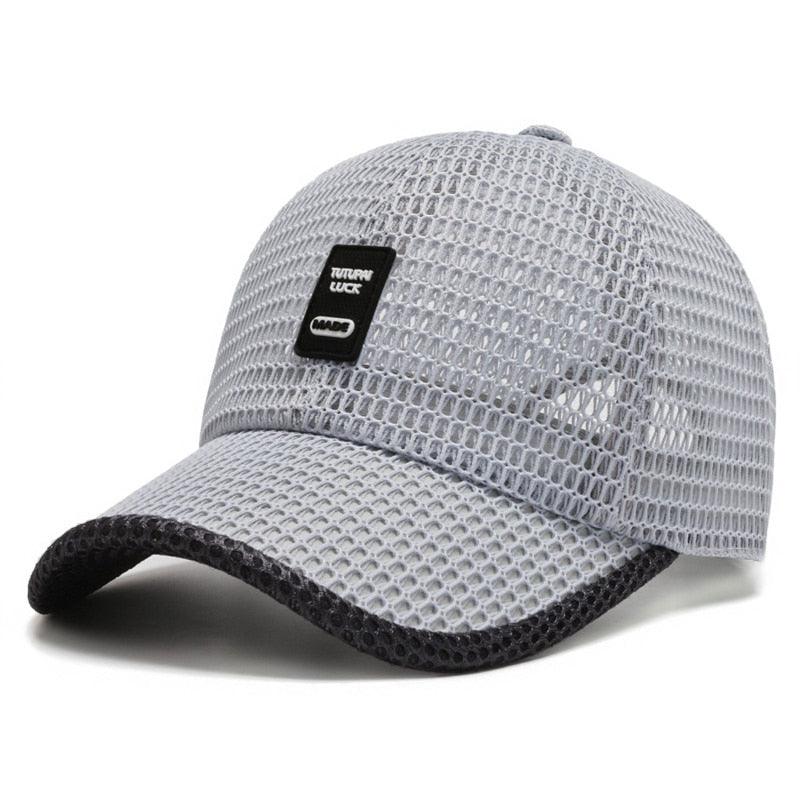 Casquette respirante en maille d'été gris clair