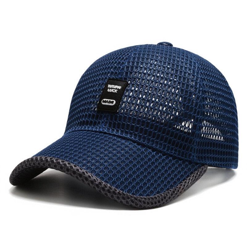 Casquette respirante en maille d'été bleu marine