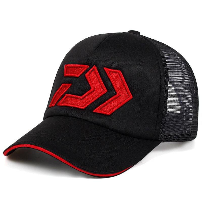 Casquette respirante pour l'été noir & rouge