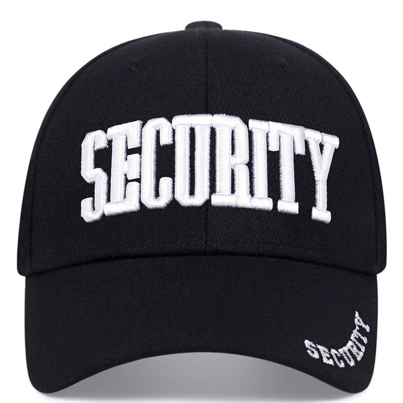 Casquette SECURITY Noir & blanc de face