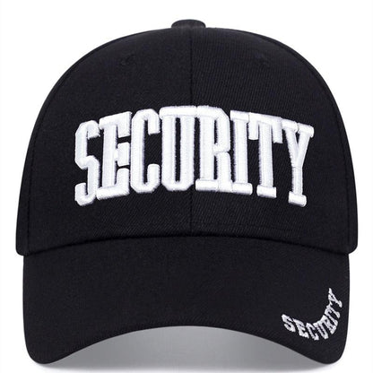 Casquette SECURITY Noir & blanc de face