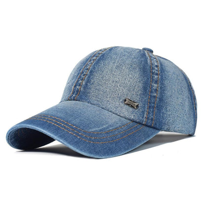 Casquette Vintage en jean délavé mixte Bleu