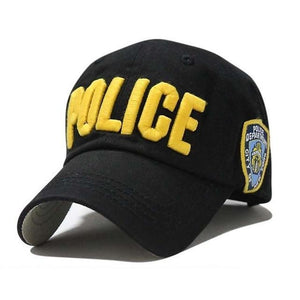 Casquettes POLICE mixtes jaune/noir