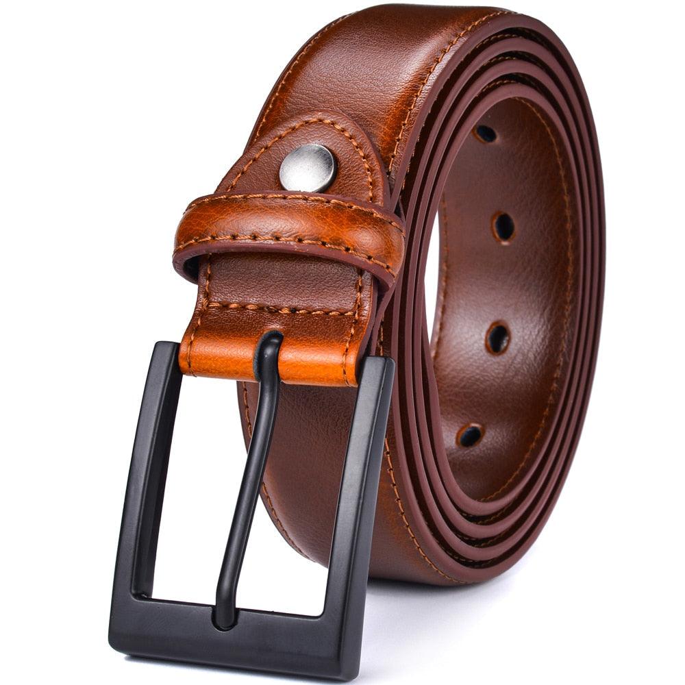 Ceinture cuir homme Business marron clair