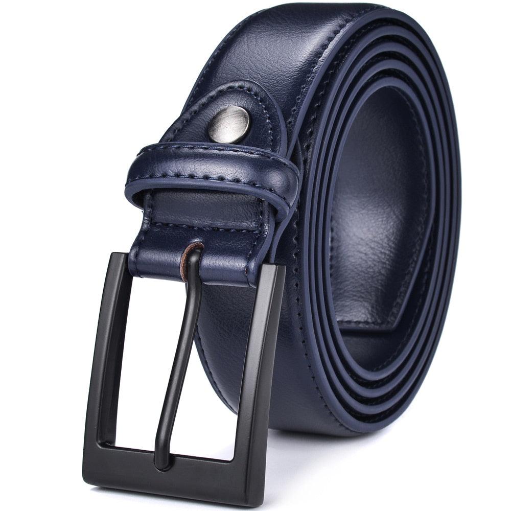 Ceinture cuir homme Business bleu