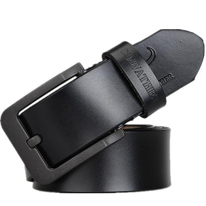 Ceinture cuir noire boucle noire