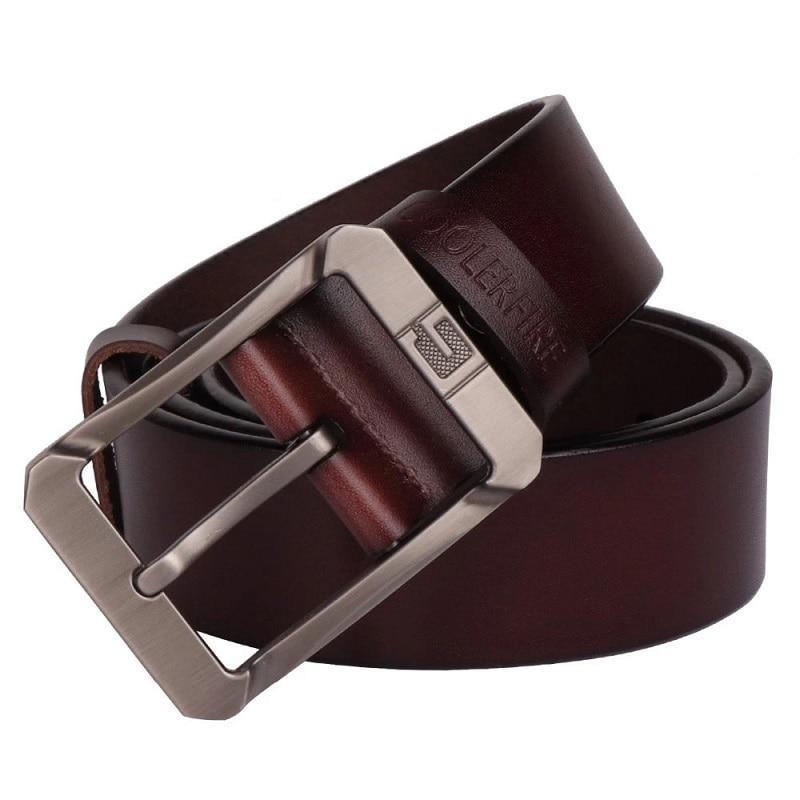 Ceinture de luxe en cuir véritable café 1