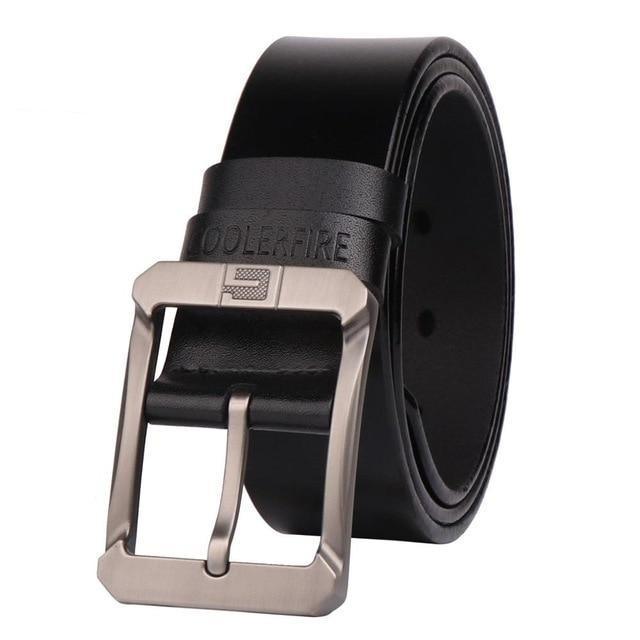 Ceinture de luxe en cuir véritable noir