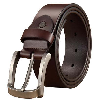 Ceinture Cuir Marron Boucle Argent