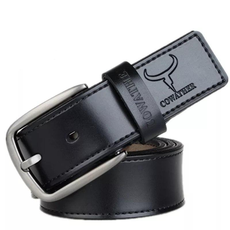 Ceinture Design en Cuir Véritable de Qualité Noir