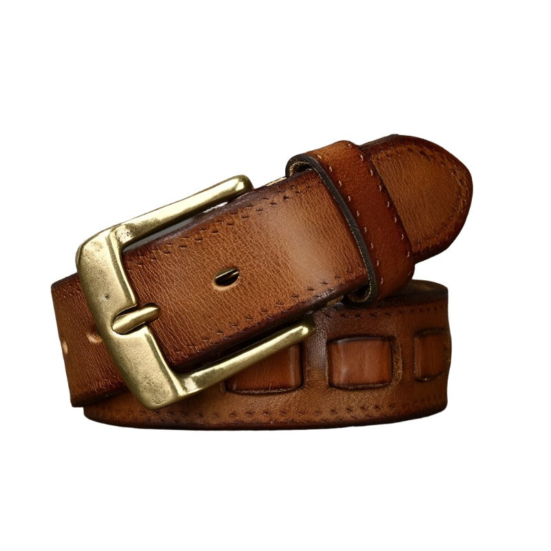 Ceinture en cuir de luxe khaki