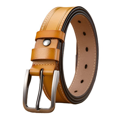 Ceinture en cuir orange pour Femme , boucle métallique