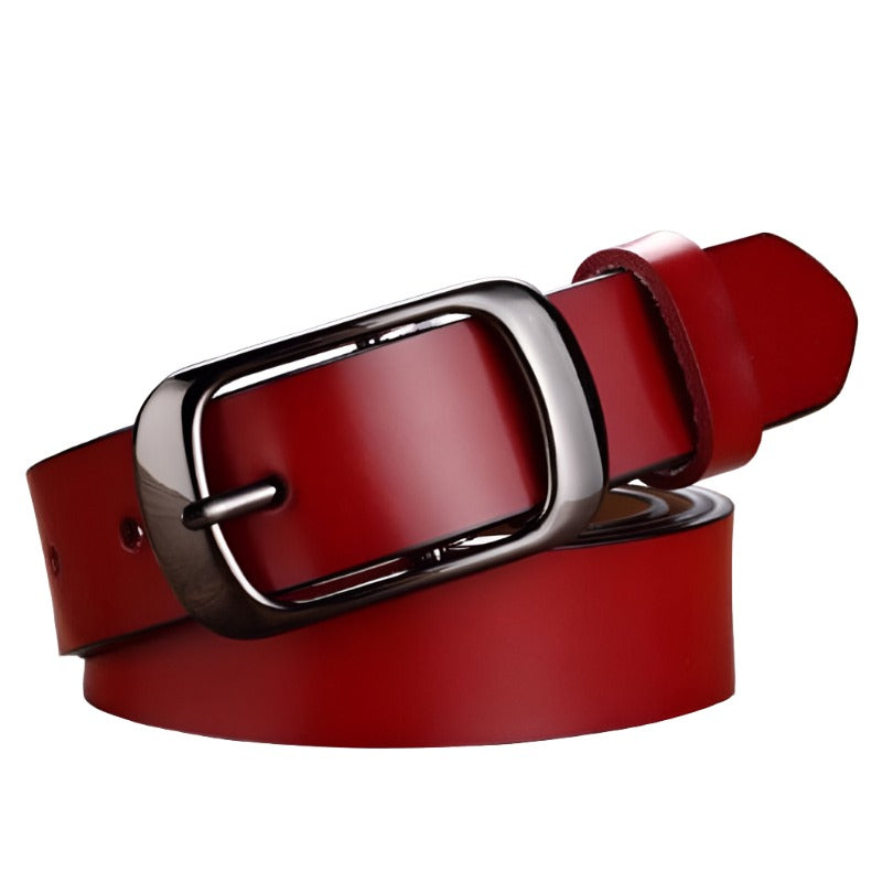 Ceinture en cuir véritabl rouge