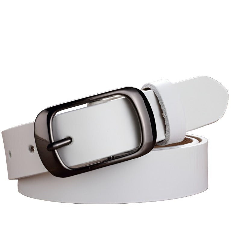 Ceinture en cuir véritable blanche