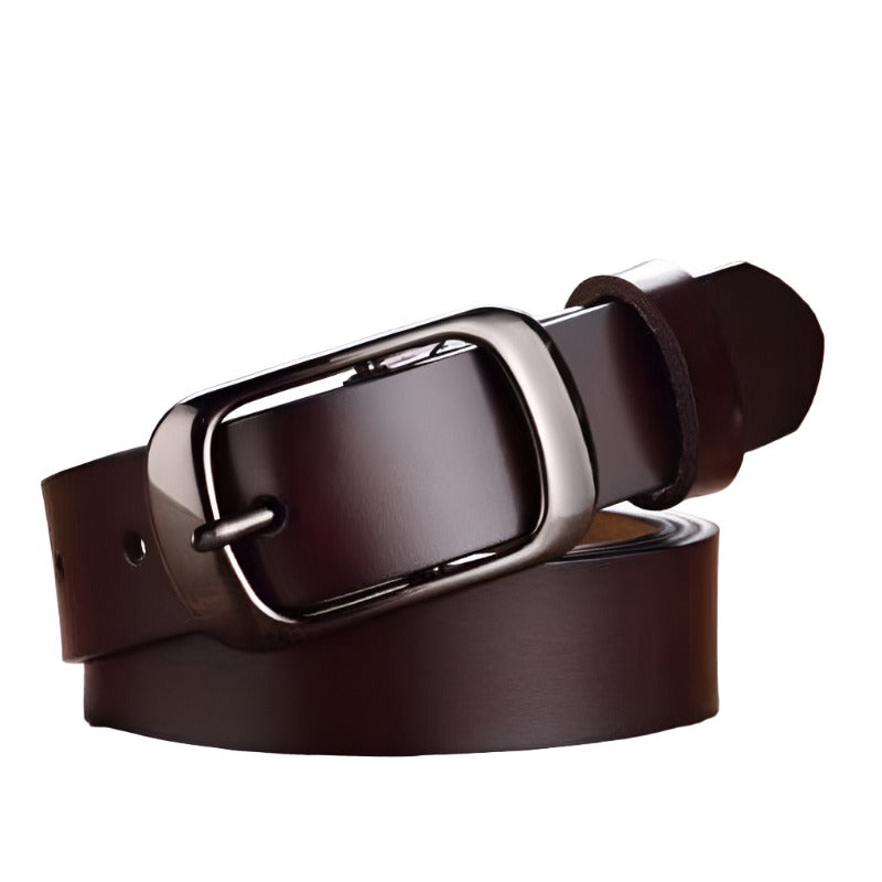 Ceinture en cuir véritable café