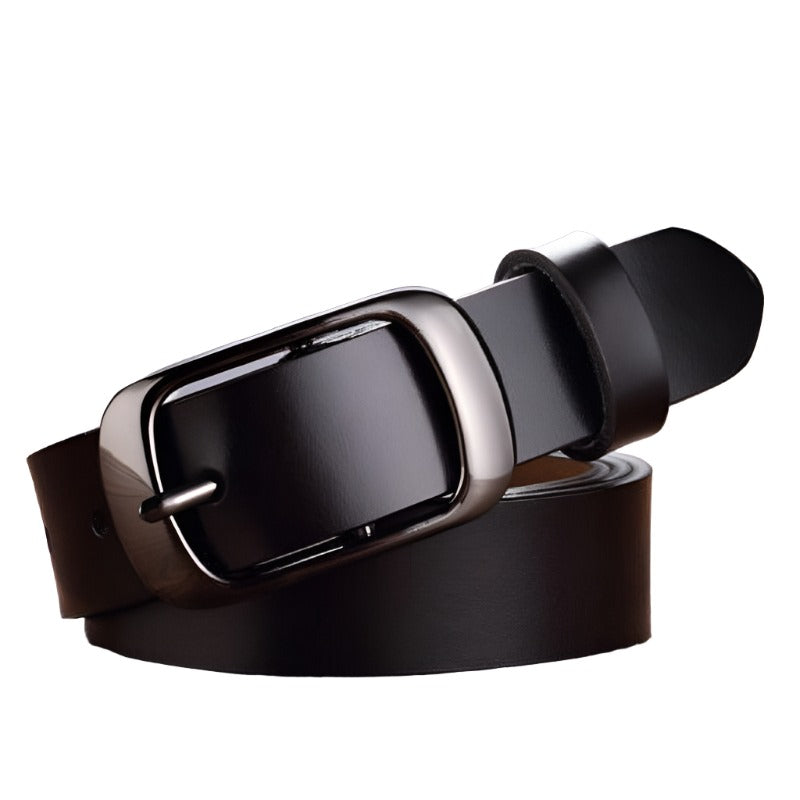 Ceinture en cuir véritable noire