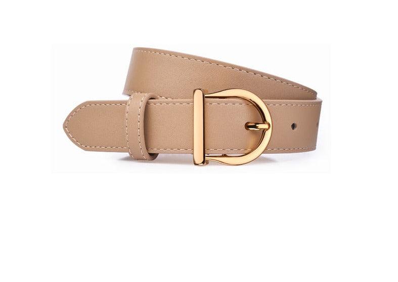 Ceinture fine en cuir - khaki