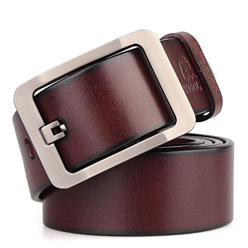 Ceinture 100% cuir véritable de 105 à 150 cm marron