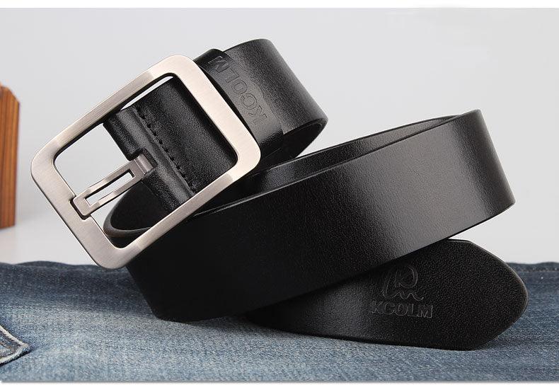 Ceinture 100% cuir véritable de 105 à 150 cm ,noire sur jean