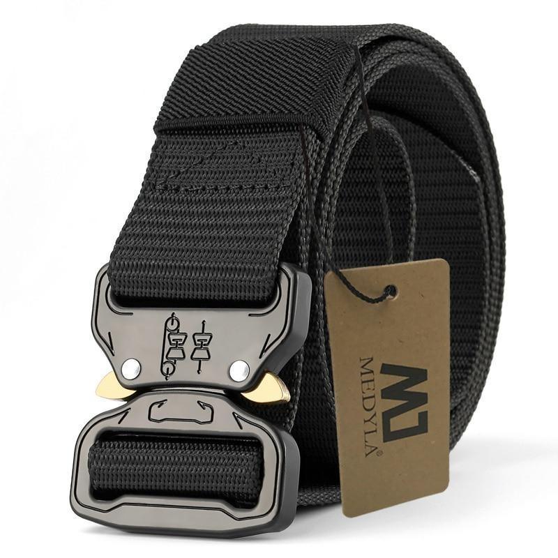 Ceinture tactique militaire en Nylon noir medyla