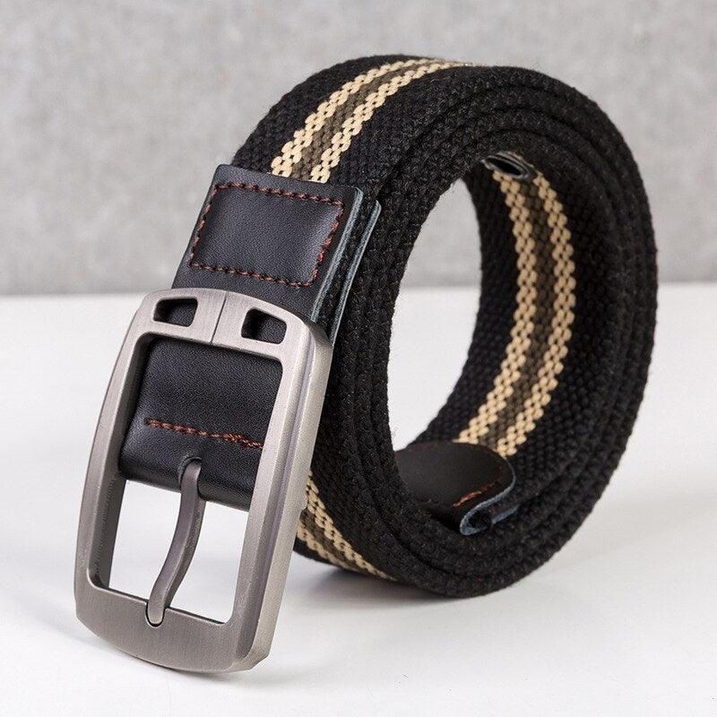 Ceinture tactique mixte noire avec bandes