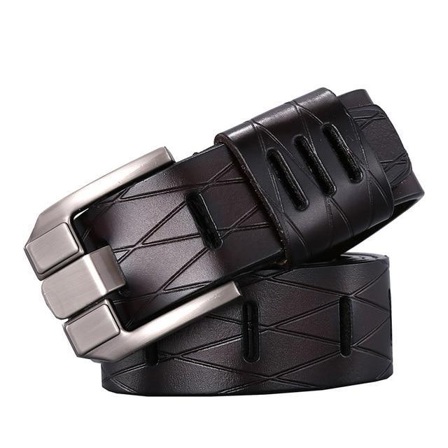 Ceinture Top qualité en véritable cuir Café