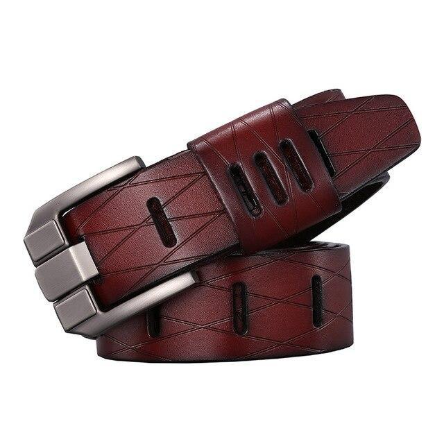 Ceinture Top Qualité en Véritable Cuir Rouge