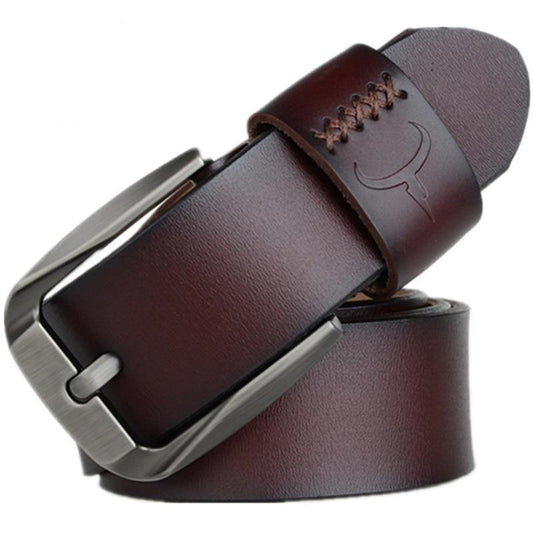 Ceinture Vintage en Cuir Véritable Café 1