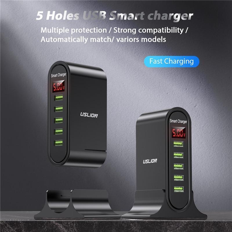 Chargeur USB 5 ports avec afficheur LCD