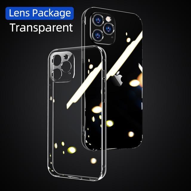 Coque transparente et bleuté pour iPhone 12 11 Pro Max Back