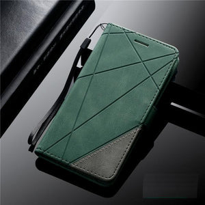 Couverture cuir pour Smartphone Samsung Galaxy A5 A6 A7 A8 J3 J5 J7 S10 S20 Note 9 10