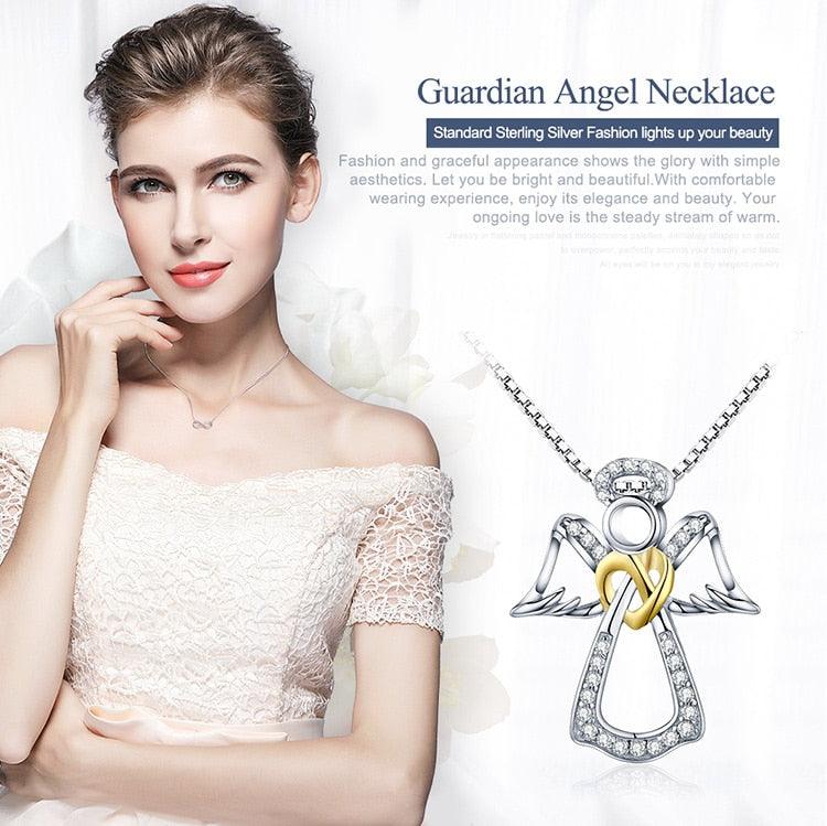 Elégant collier Ange gardien blonde