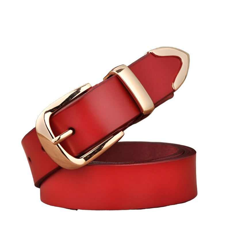 Elégante Ceinture en Cuir L27 Rouge