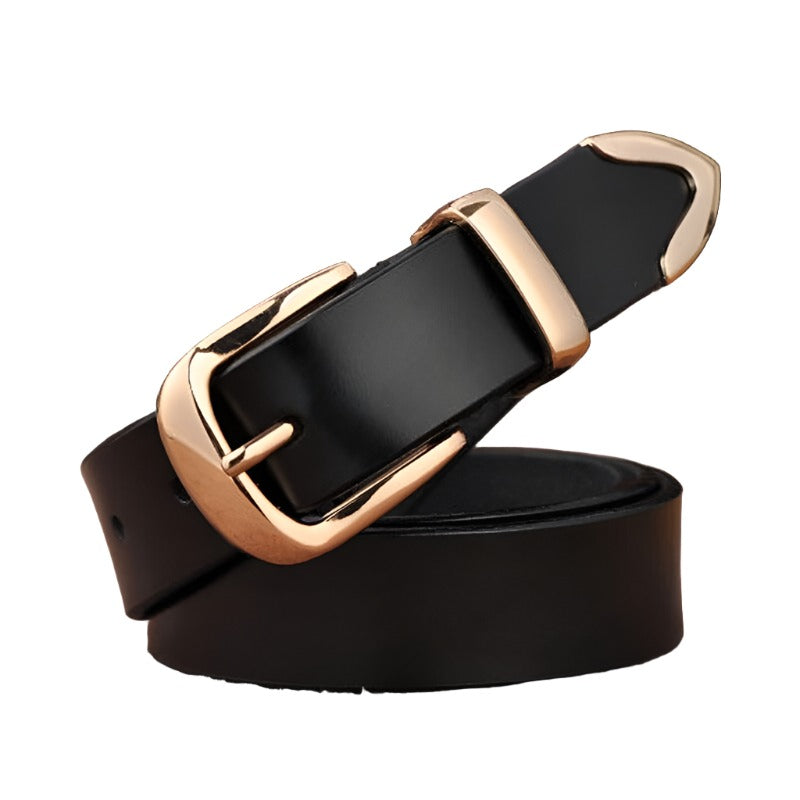 Elégante Ceinture en Cuir L27 Noir