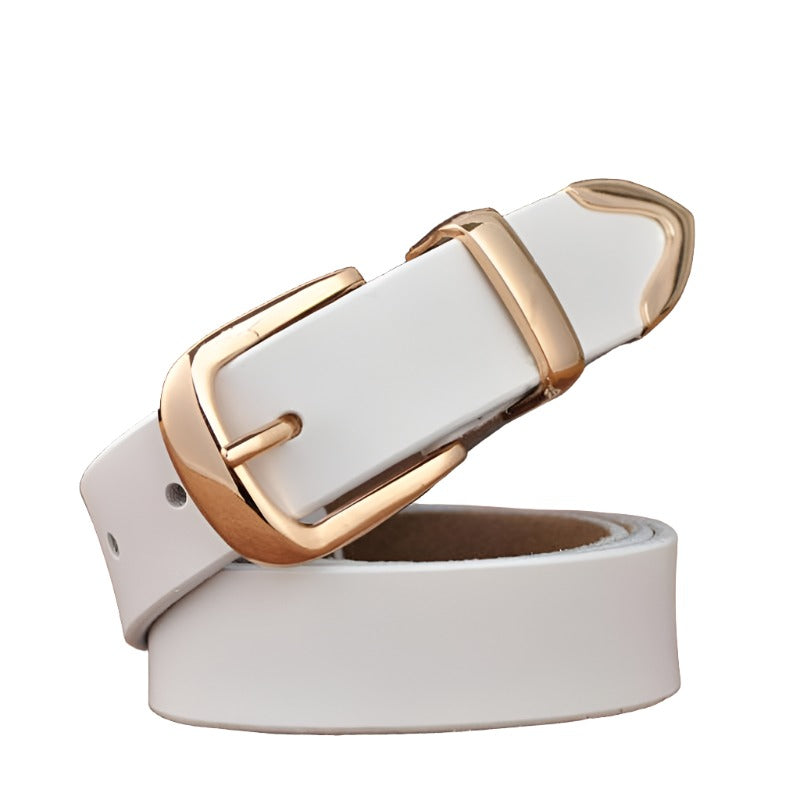 Elégante Ceinture en Cuir L27 Blanche