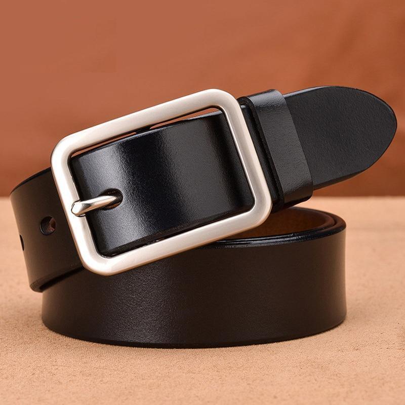 Exquise ceinture en cuir véritable Noire