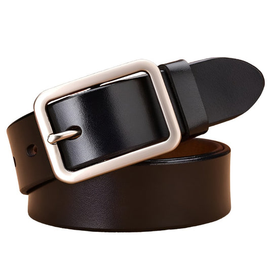 Exquise ceinture en cuir véritable Noire