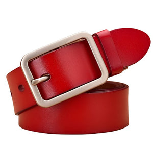 Exquise ceinture en cuir véritable Rouge