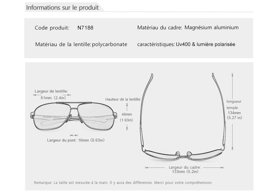 Lunettes de soleil Aluminium à verre polarisées pour Homme