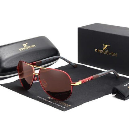 Lunettes de soleil Vintage polarisées Rouge Marron