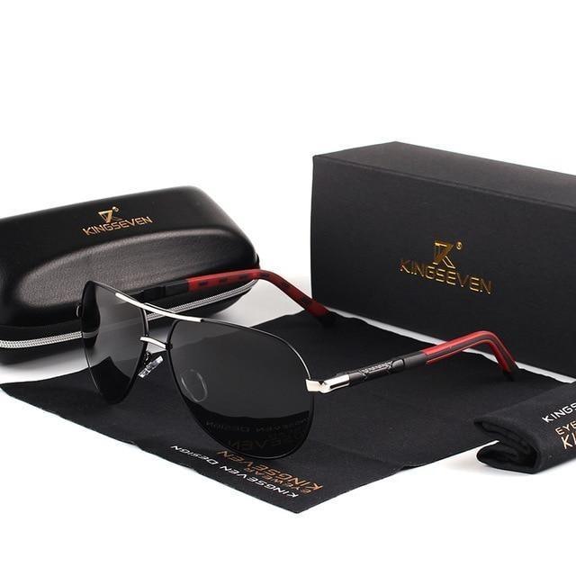 Lunettes de soleil Vintage polarisées Argent Noir