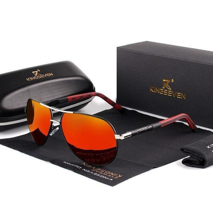 Lunettes de soleil Vintage polarisées Argent Rouge